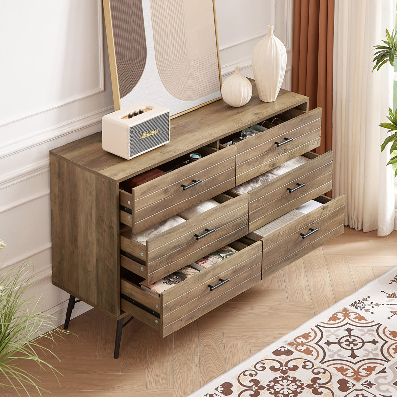 Commode à tiroirs, meuble télé pour commode à tiroirs, commode de rangement pour meubles de chambre à coucher, commode pour chambre à coucher, placard de salon, couloir, noyer rustique