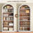 75.8" Farmhouse Arched Bookcase, 6-Tier Wooden Storage Organizer, Open Display and Storage Rack-1133838593