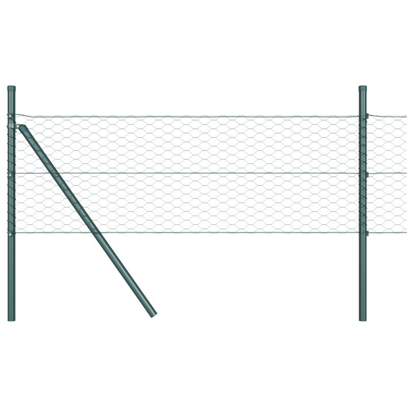 Hexagon Fence Steel, Green, 80cm H x 5000cm W