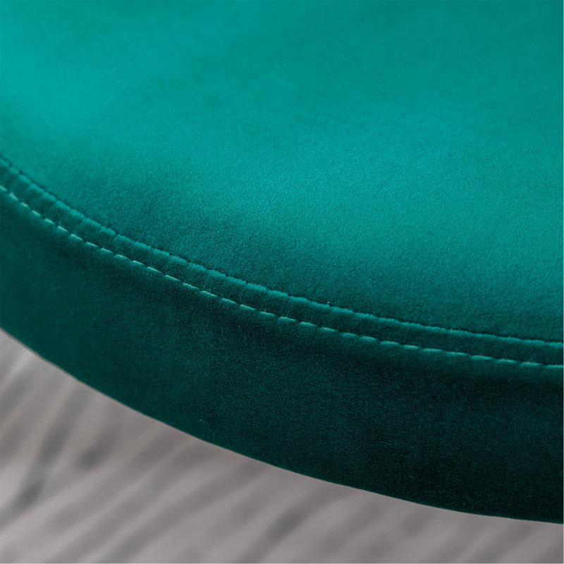 Chaise de salle à manger contemporaine en velours rembourré, vert, Vert