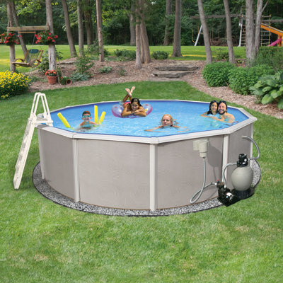Ensemble de piscine ronde en métal Belize