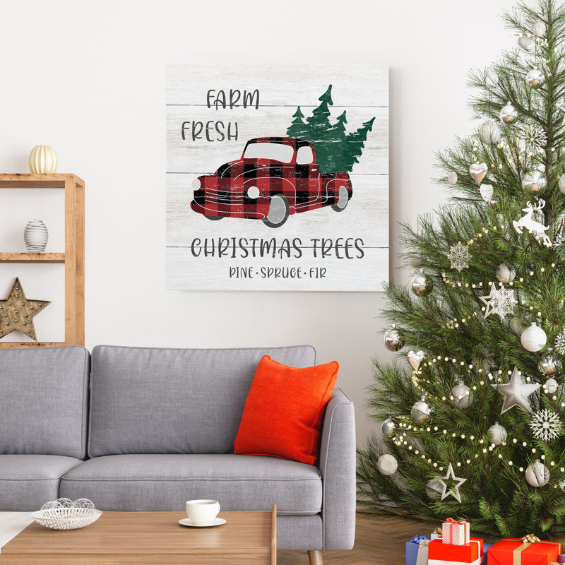 «Farm Fresh Christmas», reproduction d'art textuel sur toile tendue, H 32 po x l 32 po x P 1 po