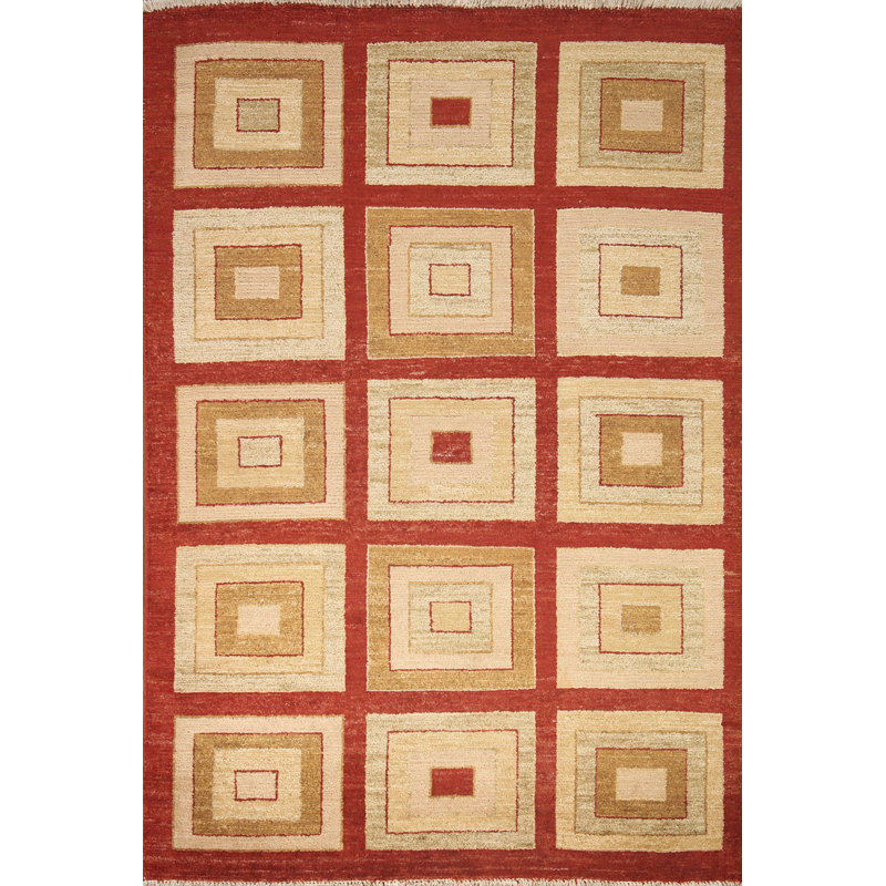 Tapis à motif géométrique 5 x 6 po Gabbeh
