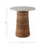 Table d'appoint décorative et base de piédestal texturée côtière tissée Capiz de style décontracté pour le bureau de la chambre à coucher - 20 po ivoire et brun clair
