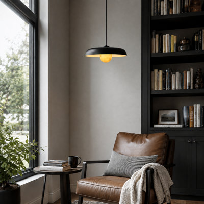 Luminaire suspendu industriel en forme de dôme à 1 lumière de 15,7 po pour îlot de cuisine
