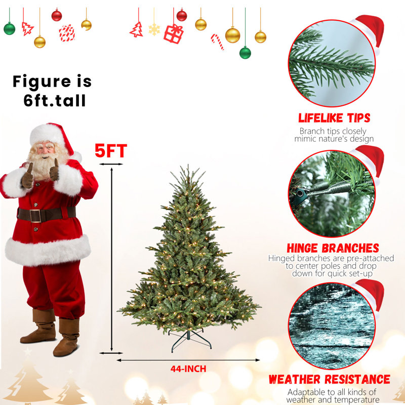 Arbre de Noël artificiel pré-éclairé, 5'