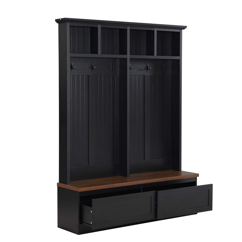 Arbre d'entrée 4 en 1 Sleek & Chic Modern Polyvalent, Noir / brun
