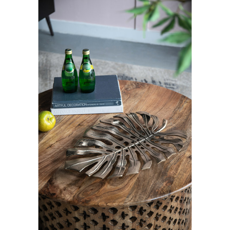 Modern Gold Leaf Wall Ornamentation, 18.9X13.4X1.4", Crafted With Aluminum Versatile Decor, Aluminum, Adds Look To Home