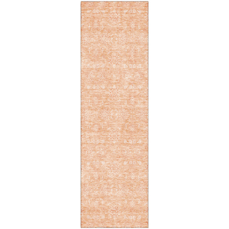 Premium Machine Washable Prisco Peach Rug