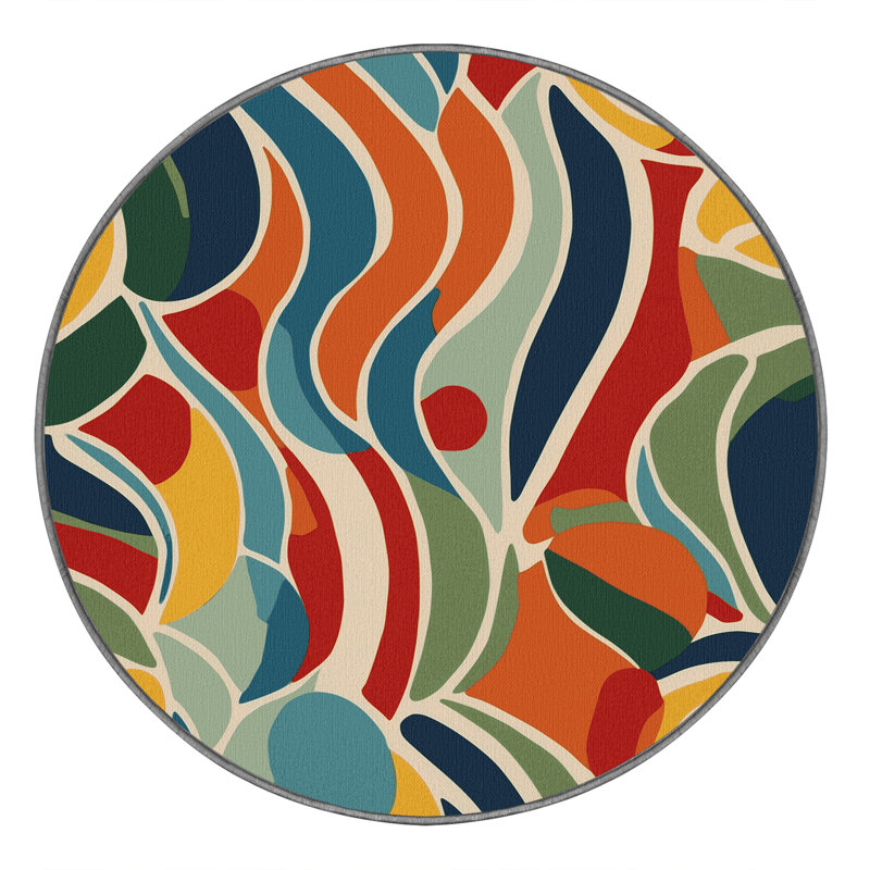 Perky Line Rug, Round 4'