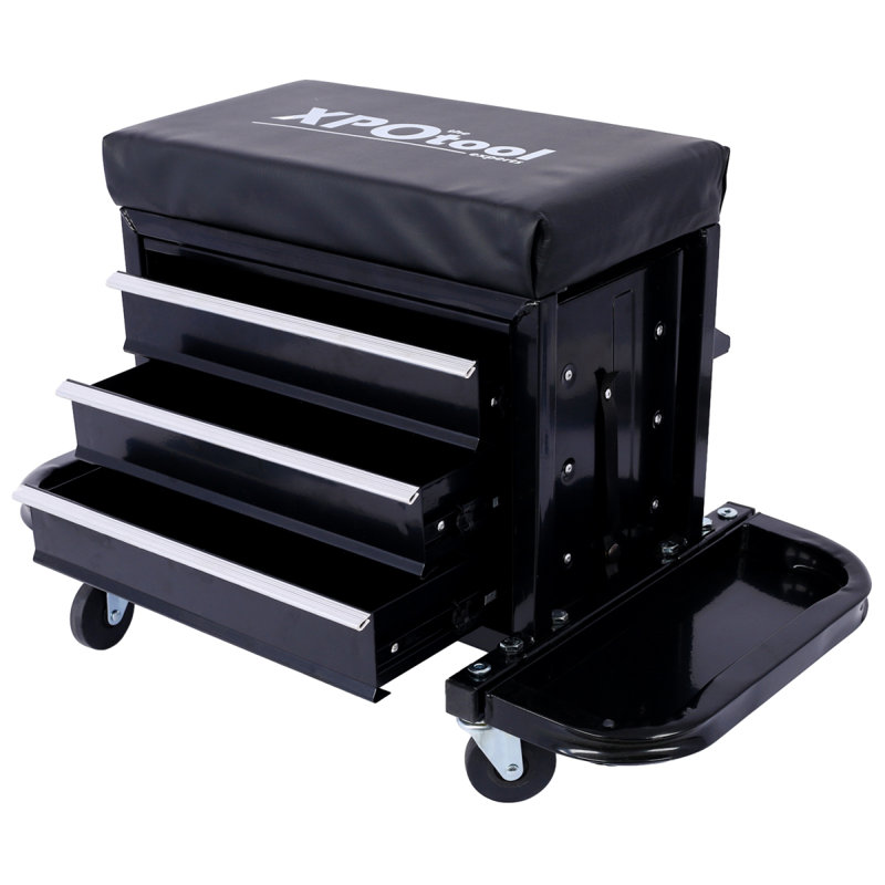 350Pound Capacity Garage Glider Rolling Tool Chest Seat