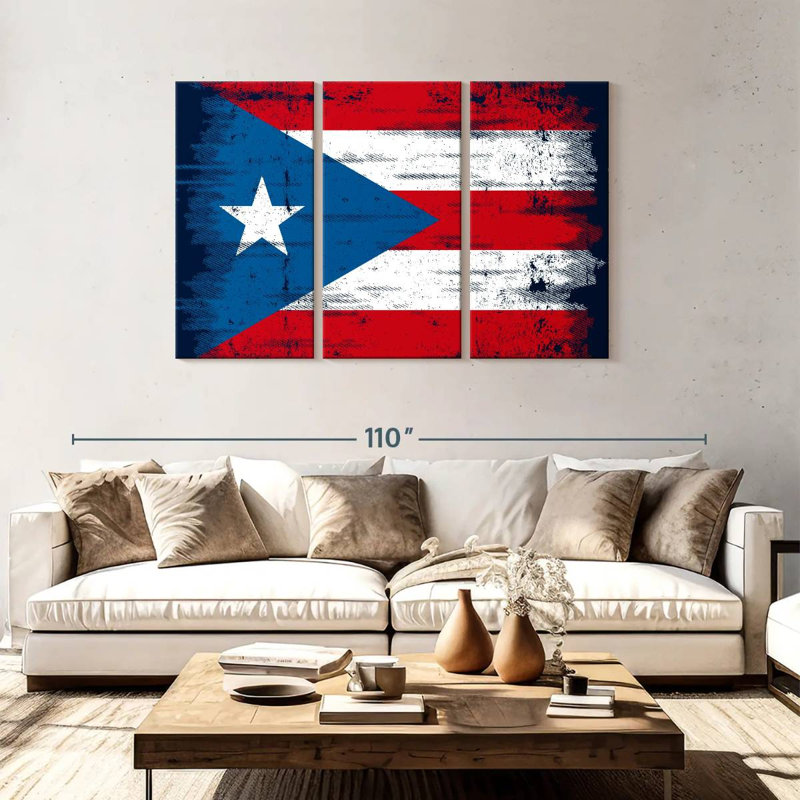 Drapeau portoricain Borges foncé, H 48 po x l 74 po