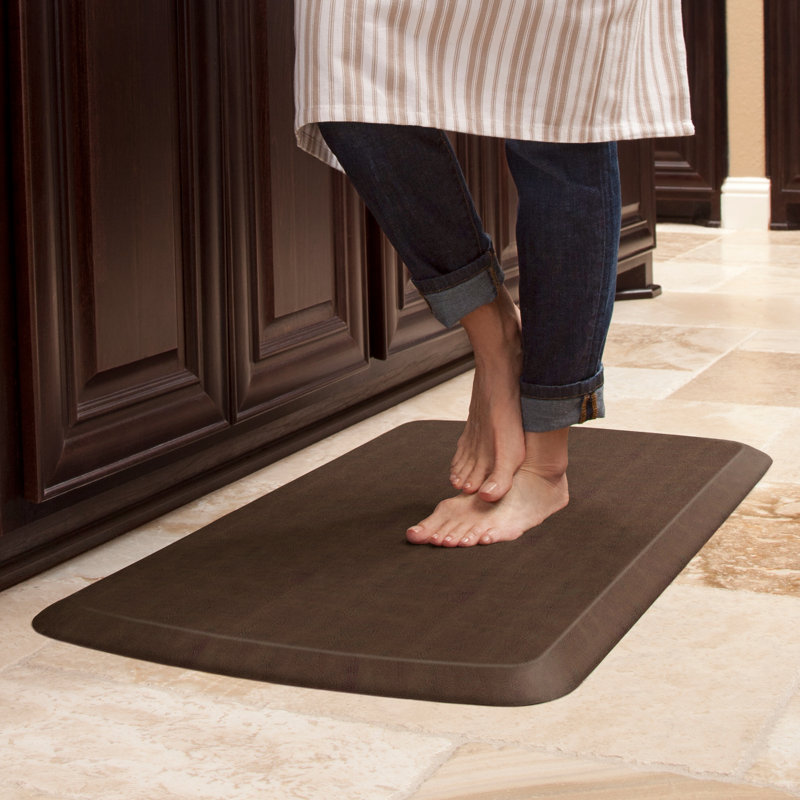 Tapis de cuisine en cuir rétro Elite Premier Comfort, Brun rustique, 1 pi 8 po x 3 pi