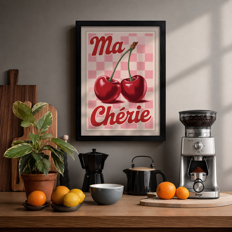 Ma Chérie Retro - Framed Print, Black, A4 - 29.7 x 21.0 cm