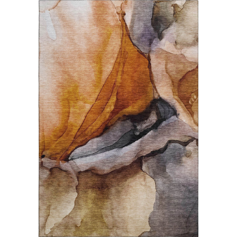 Premium Machine Washable Lonon AMF1937 Abstract Rug, Rectangle 5' x 7'6"