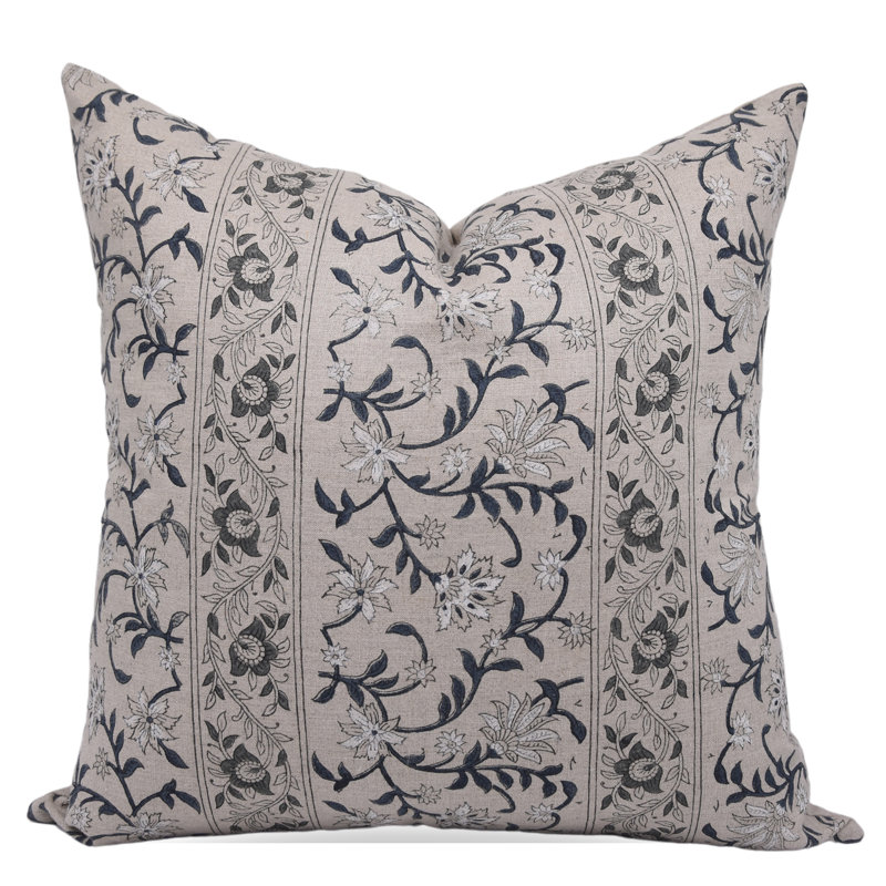 Fabdivine Handcrafted Block Print Linen Cushion Cover Modern Design for Home Décor - Aradhna, 26" x 26"