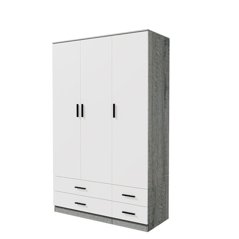 Retonia Manufactured Wood Wardrobe, Ash Grey/White