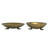 Iron Accent Trays with Duck Feet - Set of 2 - 12"Dia. x 3" - Gold