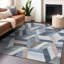 Tapis bleu intérieur / extérieur lavable à la machine Claudian ACN1241-103719010