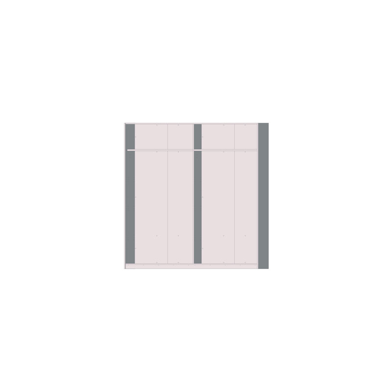 Arnaud 2 Door Manufactured Wood Wardrobe, White/Beige, 210cm H x 200cm W x 61cm D