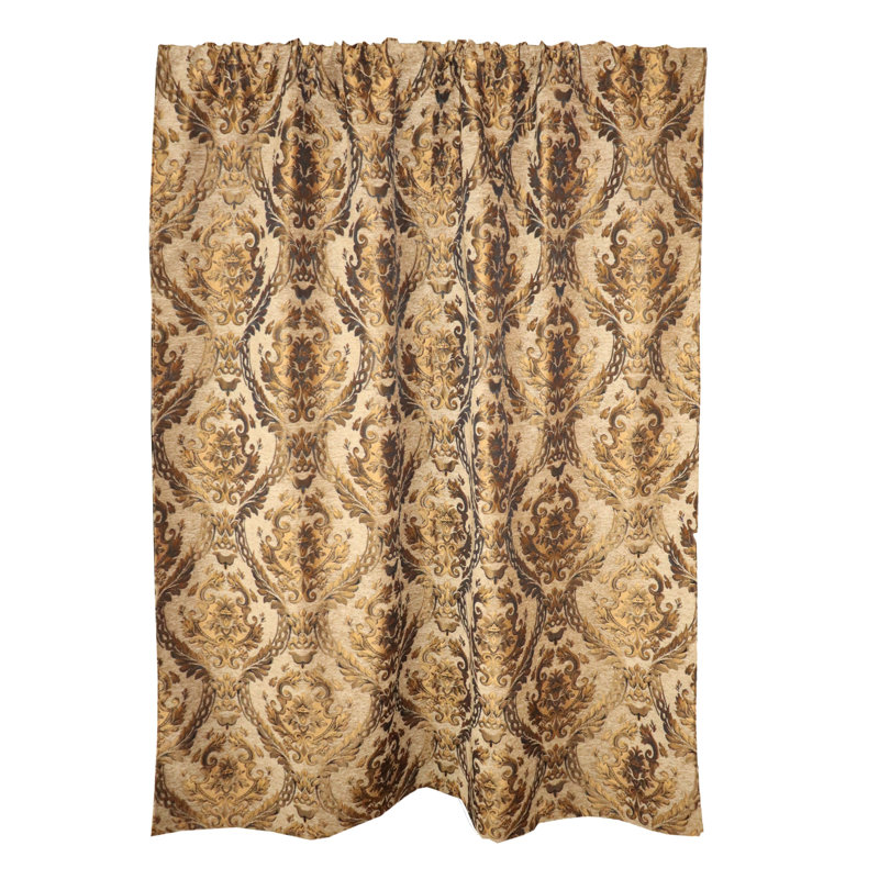 Starri Room Darkening Curtain Single Panel, Gold/Gold, 56" W x 84" L