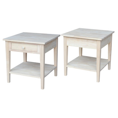Tillar Solid Wood End Table with Storage