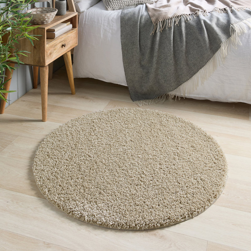 Solid Colour Machine Tufted Area Rug, Round 100 cm