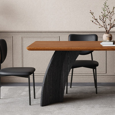 Ensemble de table de salle à manger en bois massif de style ancien