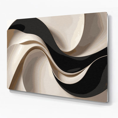 Gradient Abstract 40 Beige Metal Wall Art