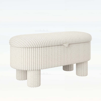 Upholstered Storage Bench with Hidden Compartment for Living Room,Bedroom,and Entryway