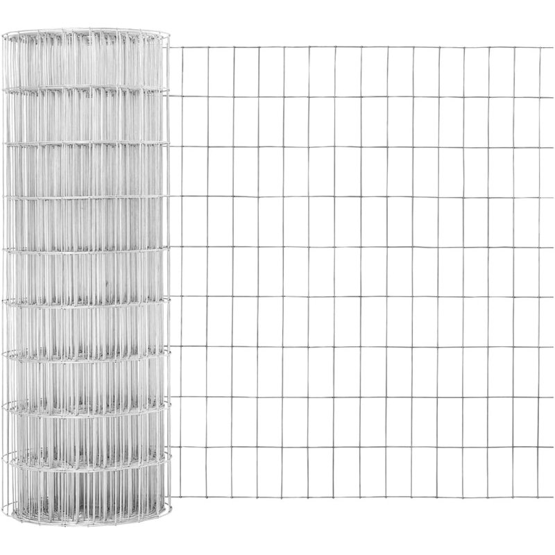 Fencer Wire 12.5 Gauge Galvanized Welded Fence Wire Roll with Mesh Size 2” x 4”, Multiple Options, 5 ft x 100 ft