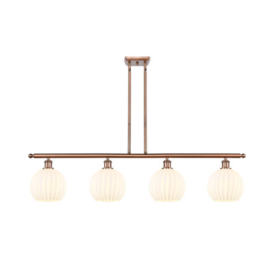 Bepler 4 - Light Steel Dimmable Kitchen Island Globe Chandelier