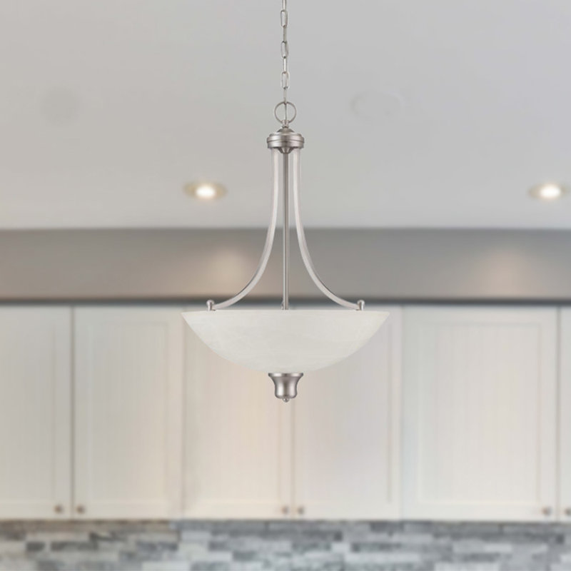 3 - Light Satin Nickel Single Pendant