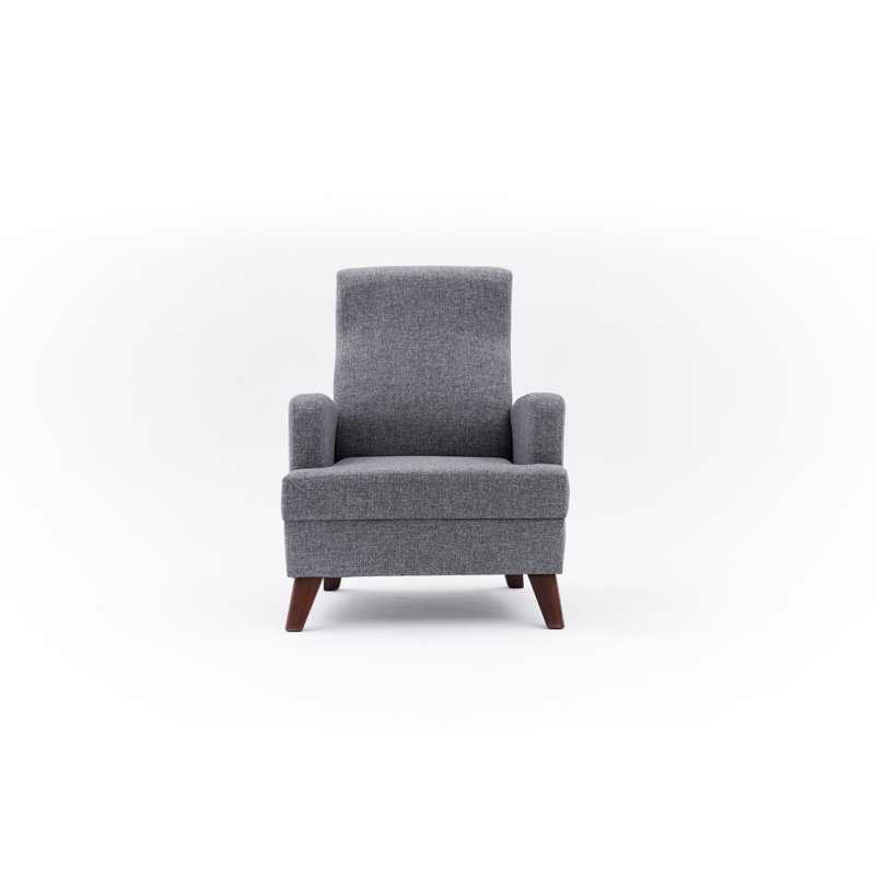 Stylish 1-Seat Sofa, Grey Chenille Upholstery, 29.9 x 35.8 x 34.3 inches | 100% Wooden Frame, 28 DNS Soft Foam Cushion | Perfect for Living Room or Study, Eco-Friendly Design, Modern Comfort