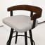 Tabouret tournant 29,5 "avec dossier en bois massif et siège rembourré-410848791-410636184-410848292
