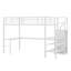 Lit mezzanine avec bureau en L et port USB, tablette de garde-robe et DEL-541809179
