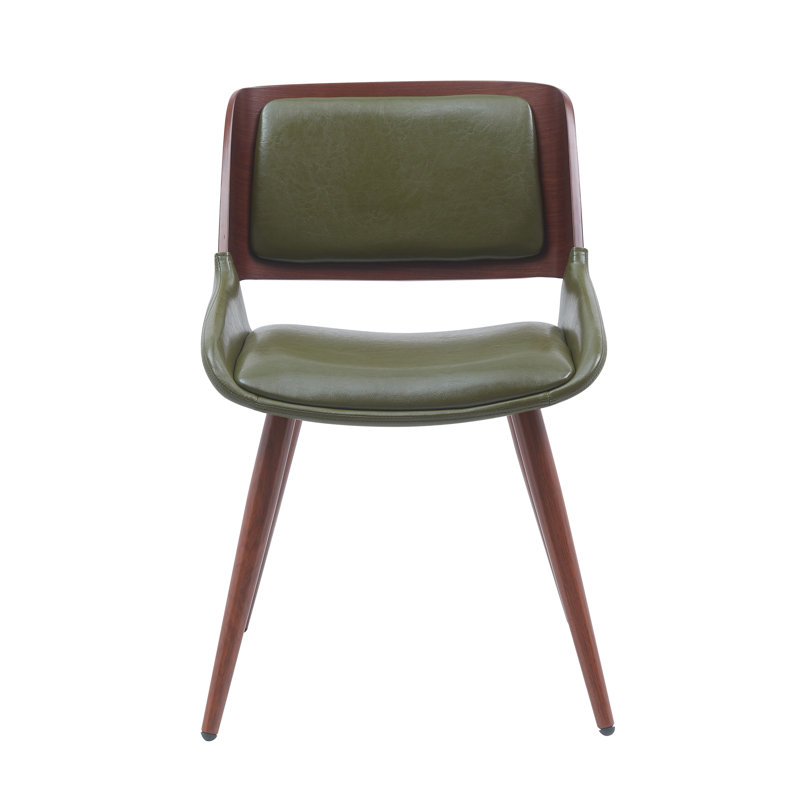 Ayrton Faux Leather Mid-Century Dining Chair, Green