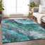 Tapis bleu sarcelle lavable à la machine intérieur / extérieur Xhevrie-1853801835