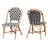 Cezara Rattan Side Chair in Black/White/Natural Brown