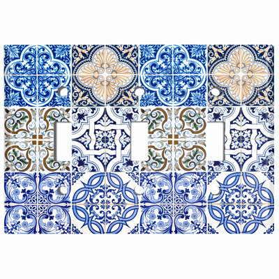 Plaque murale à 3 interrupteurs à bascule Elegant Blue