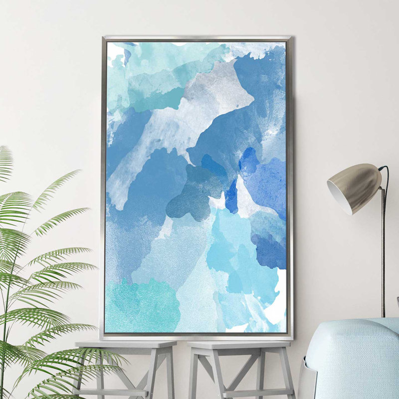 «Blue Skies», impression, H 51,5 po x l 31,5 po x P 2 po, Cadre flottant argent