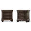 Table de chevet 26 po en bois massif de 26 po de largeur, brun café-121977400