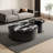 Round microcrystalline stone coffee table