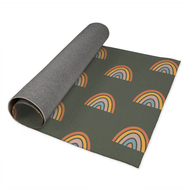 Bows Colorized Kids Play Mat, Rectangle 5' x 7', Chimichurri/Multi