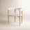 Kirubel Dining Chair w/ Medium Brown Wood and Cream Twill Fabric