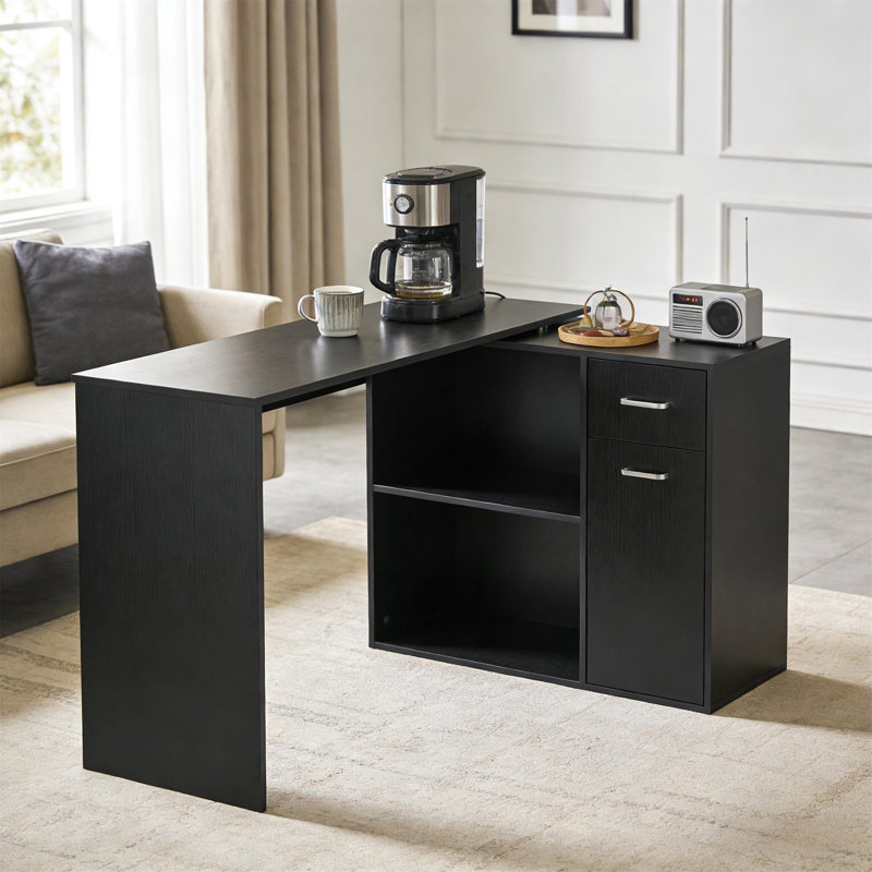 Bureau d'écriture rotatif (ne pas inclure les tabourets), Noir