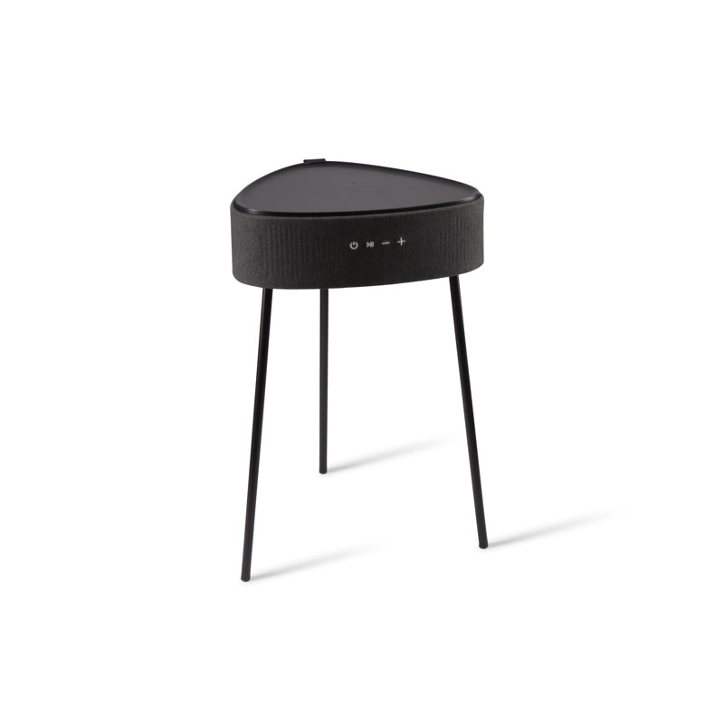Valez Tray Top End Table with Built-In Outlets, Black