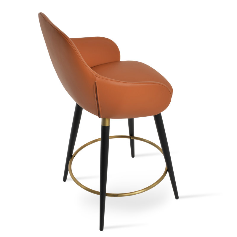 Gazel Arm Ana Stool, Faux Leather