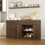 Buffet de 63,1 po avec rangement, grande armoire de rangement avec 2 tiroirs et 4 portes, table basse en bois pour la salle à manger, noyer