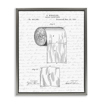 Toile de papier hygiénique noire et blanche sur toile